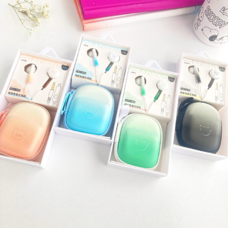 ست هندزفری و کیف زیپدار kiki طرح خرس