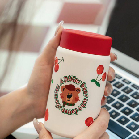 فلاسک استیل 280 میلی لیتر DILLER طرح BEAR