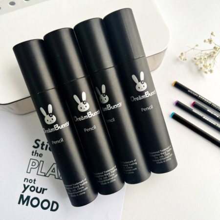 مداد رنگی و مشکی 12عددی استوانه ای طرح BUNNY