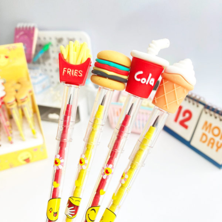 مداد فشنگی و سرمدادی طرح فست فود