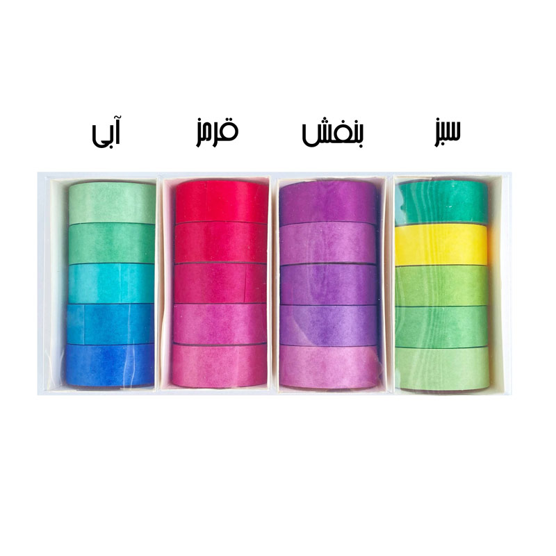 ست چسب واشی 5 عددی کاغذی رنگی