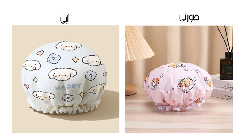 کلاه حمام دو لایه ضدآب طرح خرس و سگ