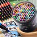 ست ماژیک اکریلیک 24 - 120 رنگ سطلی طرح CAT