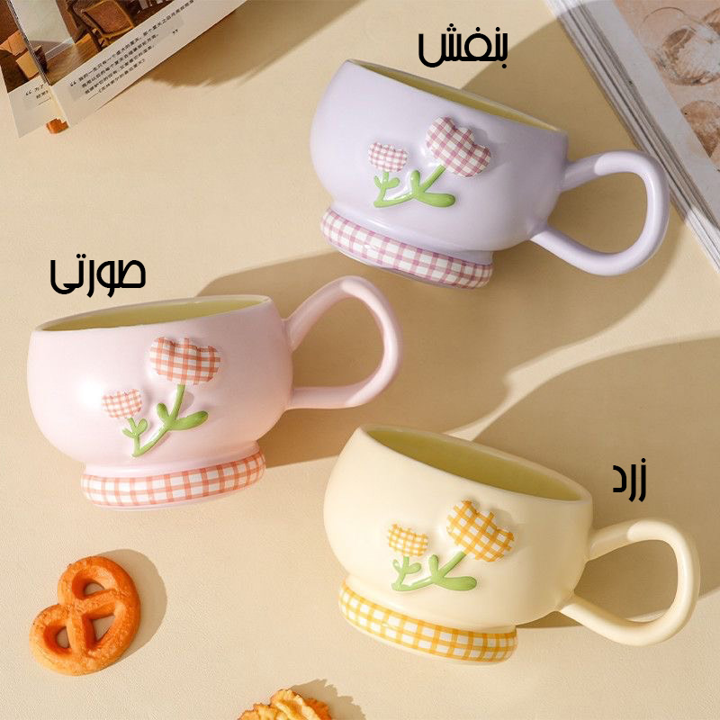 ماگ سرامیکی 380 میلی لیتر طرح لاله