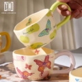 ماگ سرامیکی 380 میلی لیتر طرح پروانه