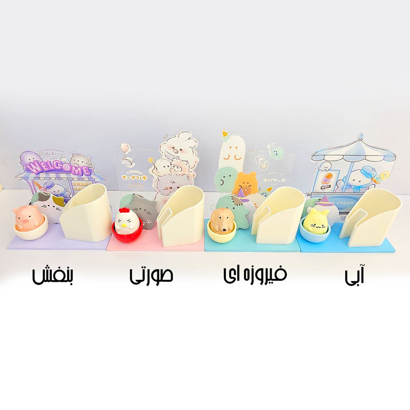 ست جاقلمی رومیزی، تراش و استیک نوت طرح حیوانات