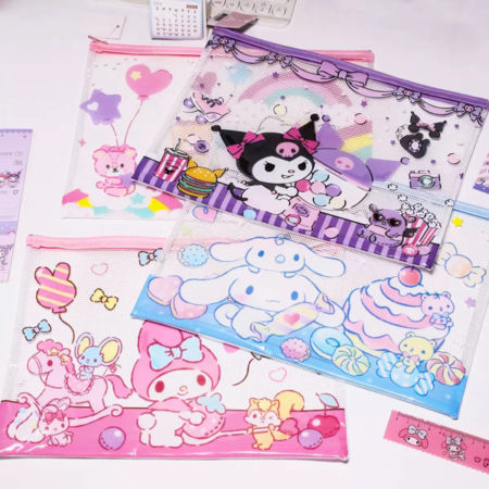کاور A4 شفاف توری طرح SANRIO