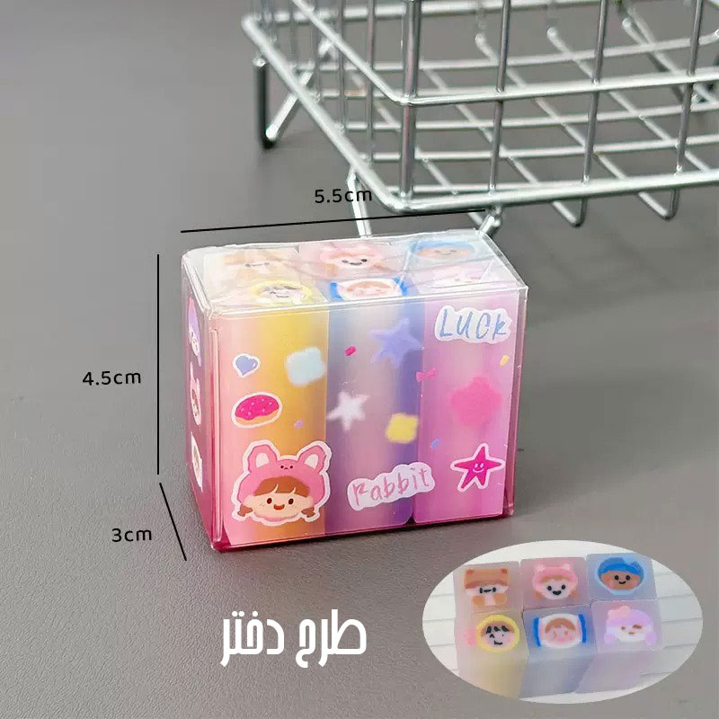 ست پاکن 6 عددی مغزدار طرح دختر و حیوانات