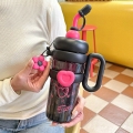 قمقمه دیتاکس دسته دار BPA FREE طرح گل و قلب