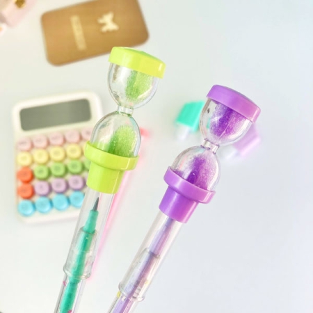 مداد فشنگی و سرمدادی ساعت شنی طرح حیوانات