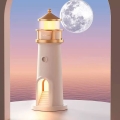 چراغ خواب و اسپیکر بلوتوثی پرژکتوردار طرح فانوس دریایی