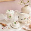 ست قوری دمنوش با صافی و فنجان سرامیکی
