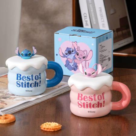 ماگ سرامیکی درب‌ سیلیکونی طرح BEST OF STITCH
