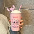 ماگ سرامیکی درب‌دار 450ml طرح استیچ