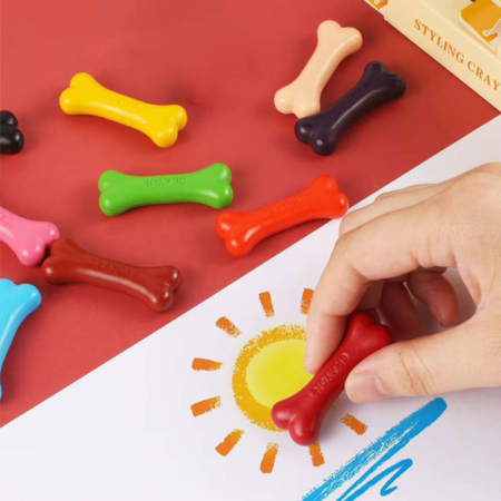 مداد شمعی 18 رنگ CLEAN HANDS طرح استخوان