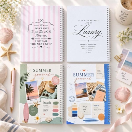 دفتر ژورنال سیمی جلد سخت 100 برگ طرح SUMMER