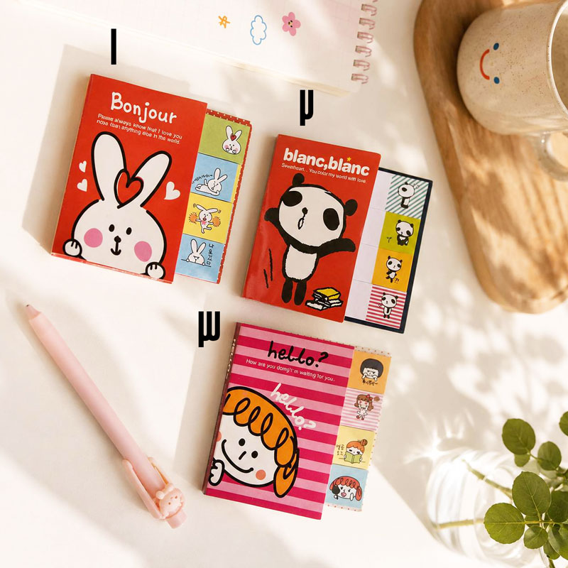 ست استیک نوت دفترچه ای طرح BONJOUR