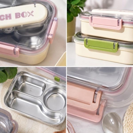 لانچ باکس سه خانه استیل 304 طرح LUNCH BOX
