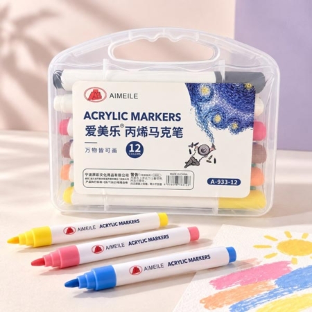 ماژیک 12 رنگ ACRYLIC جعبه دار طرح شب پر ستاره