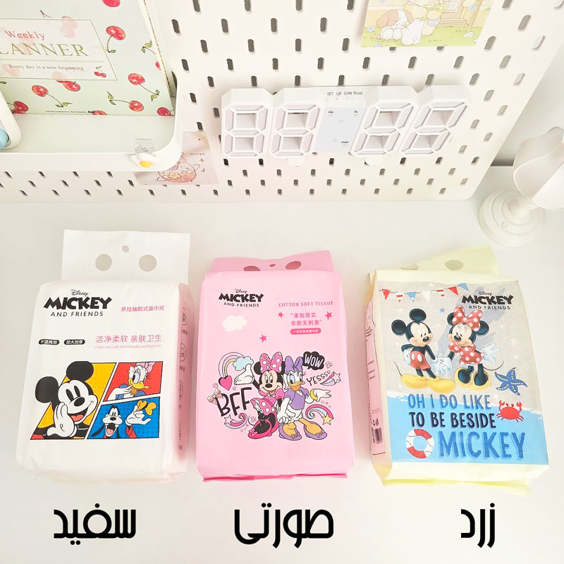 دستمال حوله ای پنبه ای آرایشی 100 عددی MICKY & FRIENDS
