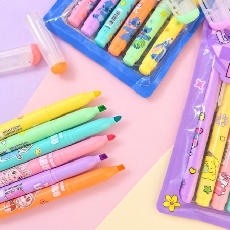 ست هایلایتر 6 رنگ طرح سانریو و استیچ