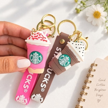 جاکلیدی سیلیکونی STARBUCKS طرح میلک شیک