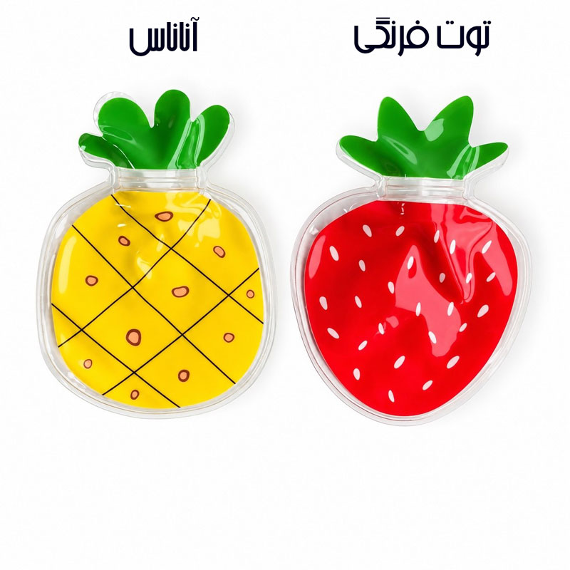 کیسه آبگرم پلاستیکی طرح توت فرنگی و آناناس